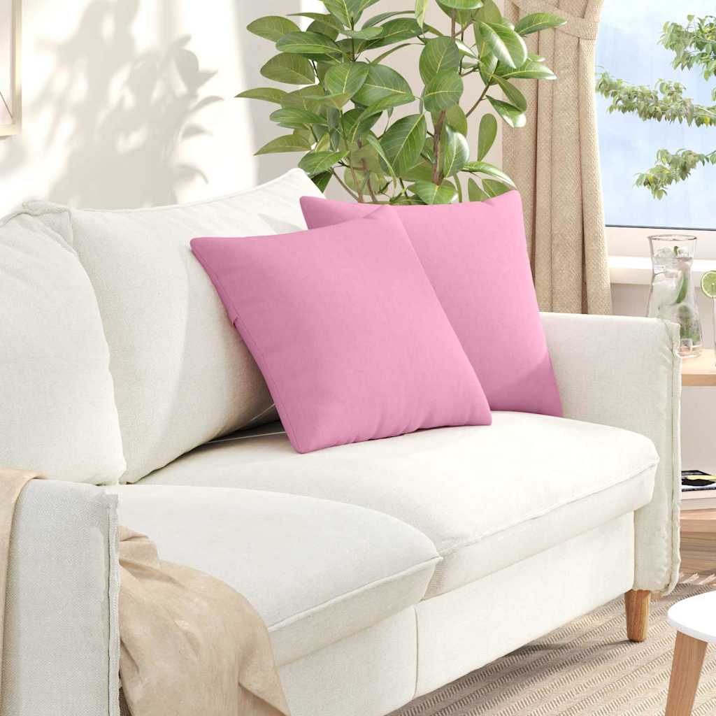 Sofa Kussens 2 pcs Roze 45 x 45 cm Stof is nu te koop bij PeponiXL, paradijselijk wonen!