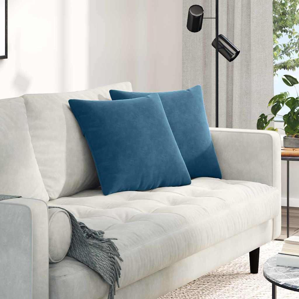 Sofa Kussens 2 stuks Blauw 45 x 45 cm Cordstof is nu te koop bij PeponiXL, paradijselijk wonen!