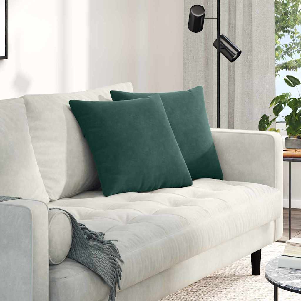 Sofa Kussens 2 stuks Donkergroen 45 x 45 cm Cordstof is nu te koop bij PeponiXL, paradijselijk wonen!