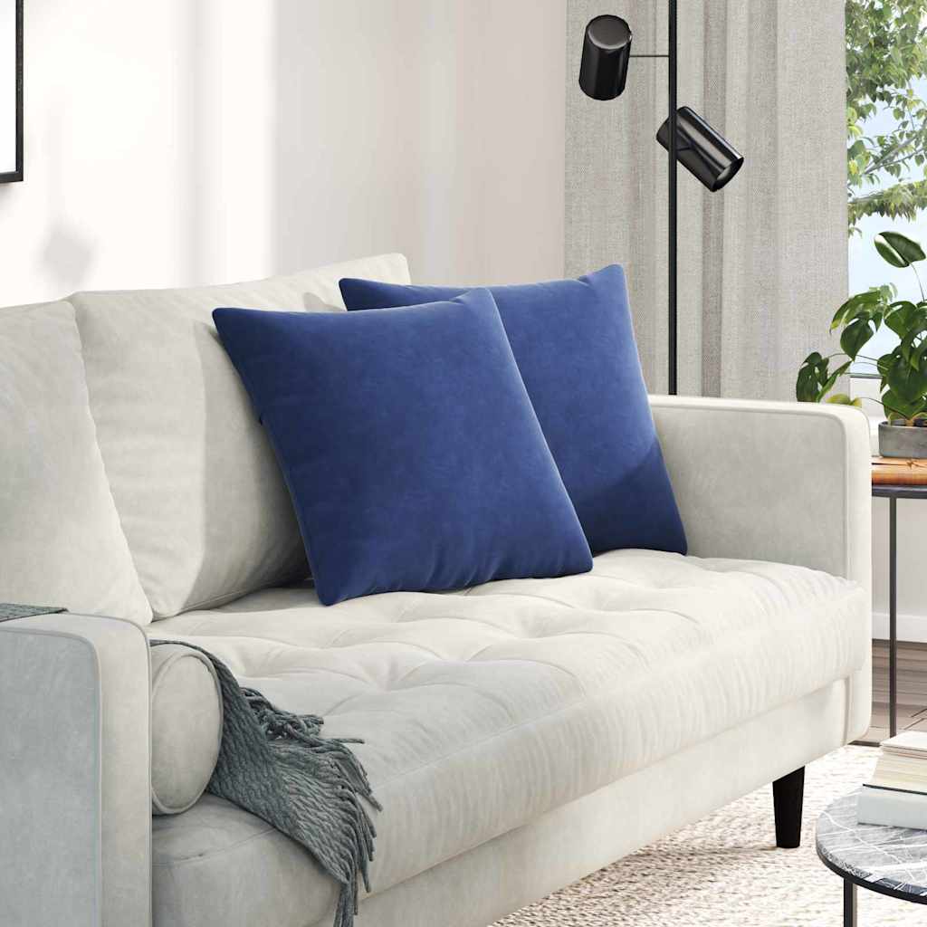 Sofa Kussens 2 stuks Politieblauw 45 x 45 cm Cordstof is nu te koop bij PeponiXL, paradijselijk wonen!