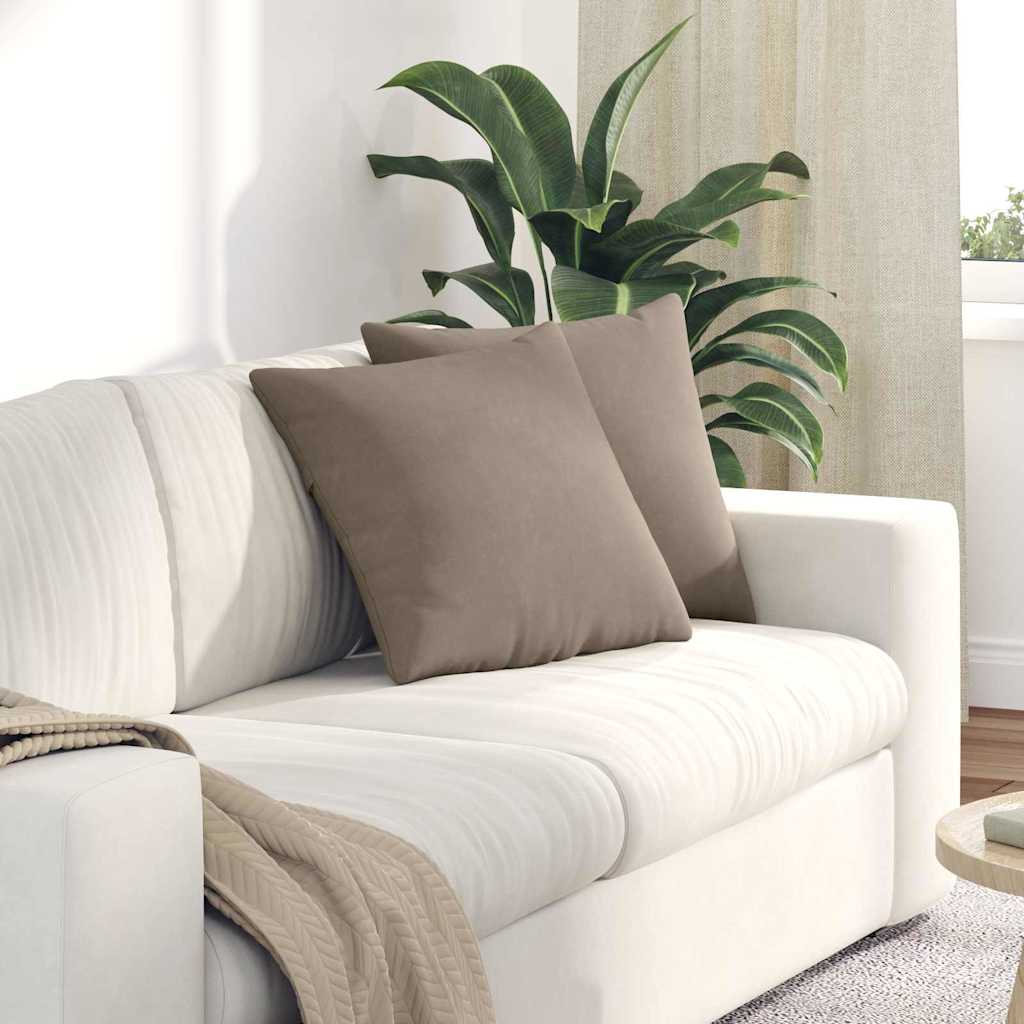 Sofa Kussens 2 stuks Taupe 45 x 45 cm Stof is nu te koop bij PeponiXL, paradijselijk wonen!
