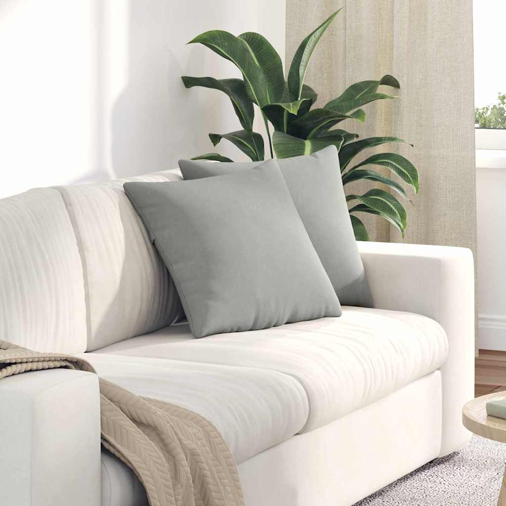 Sofa Kussens 2 stuks Lichtgrijs 45 x 45 cm Stof is nu te koop bij PeponiXL, paradijselijk wonen!
