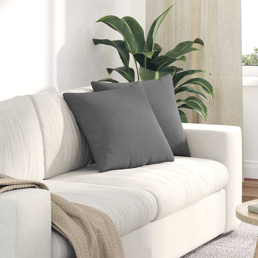 Sofa Kussens 2 stuks Donkergrijs 45 x 45 cm Stof is nu te koop bij PeponiXL, paradijselijk wonen!