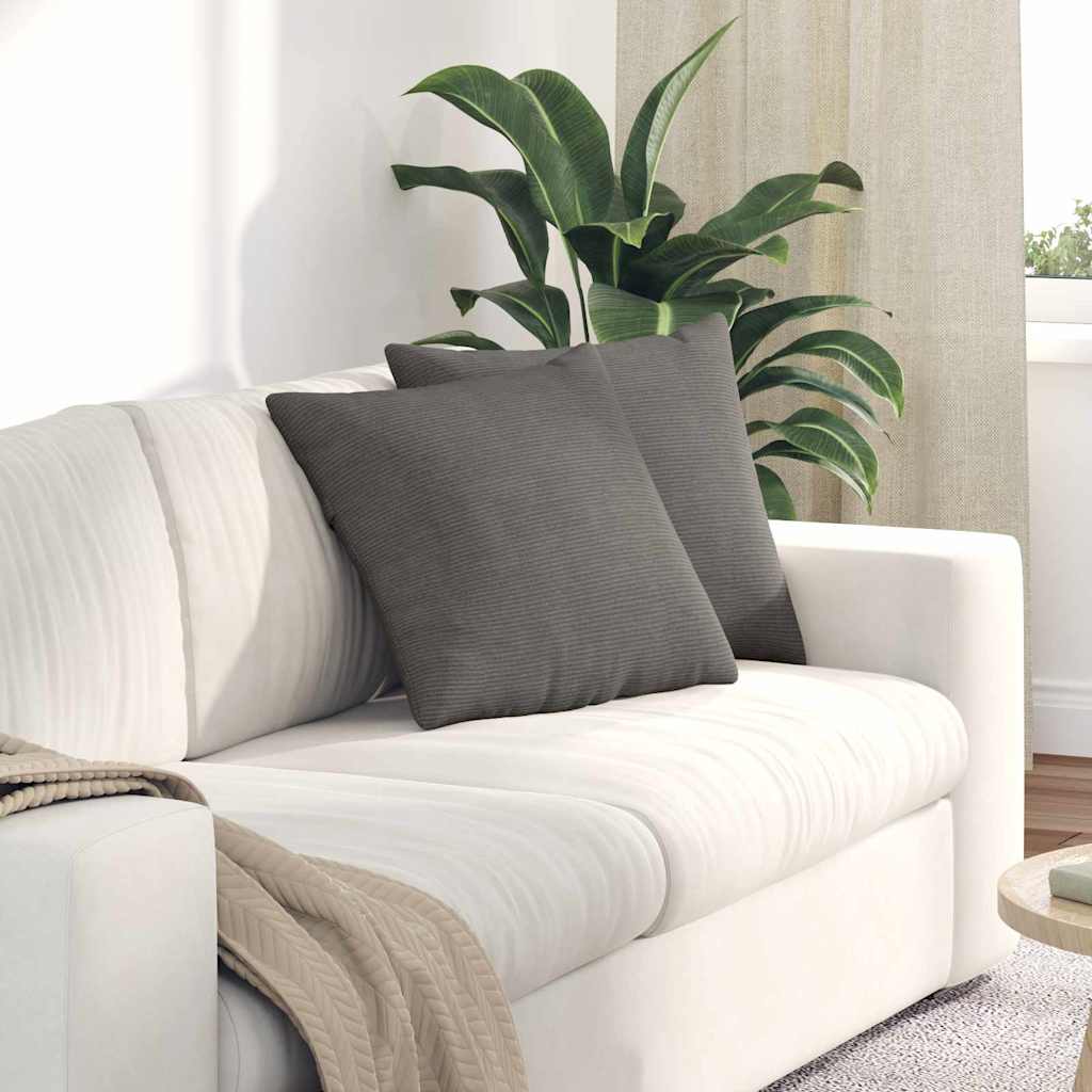 Sofa Kussens 2 stuks Lichtgrijs 45 x 45 cm Cordstof is nu te koop bij PeponiXL, paradijselijk wonen!