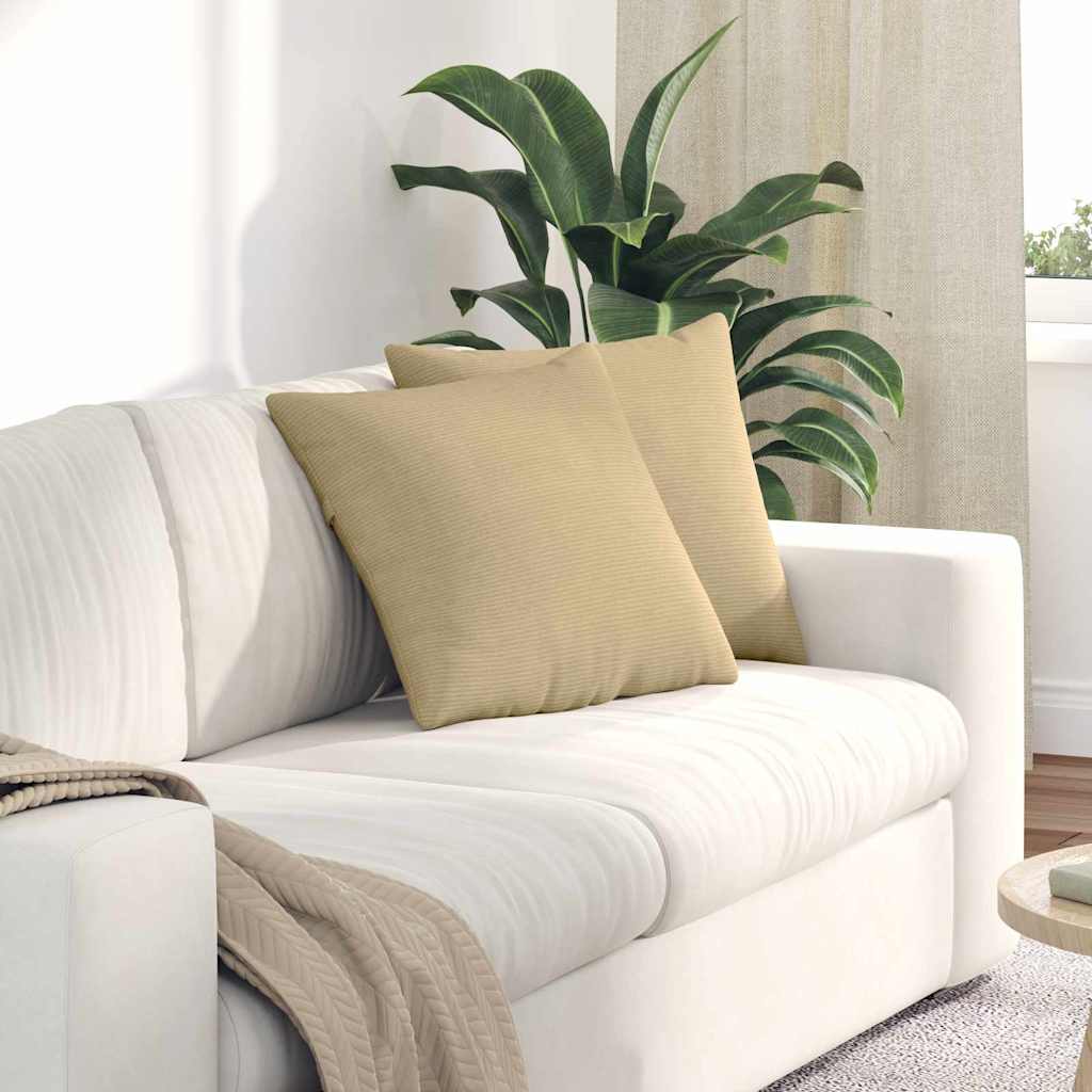 Sofa Kussens 2 stuks Grijs groen 45 x 45 cm Cordstof is nu te koop bij PeponiXL, paradijselijk wonen!