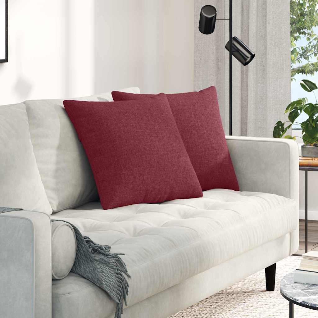 Sofa Kussens 2 pcs Wijnrood 50 x 50 cm Stof is nu te koop bij PeponiXL, paradijselijk wonen!