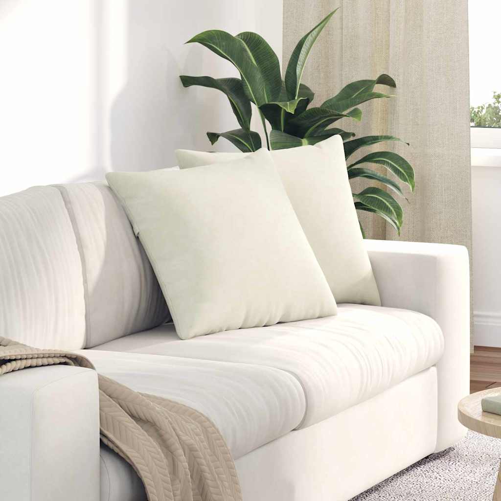 Sofa Kussens 2 stuks Crème 50 x 50 cm Cordstof is nu te koop bij PeponiXL, paradijselijk wonen!