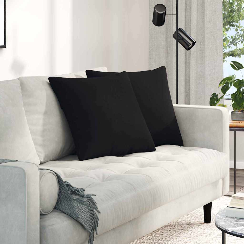 Sofa Kussens 2 stuks Zwart 50 x 50 cm Stof is nu te koop bij PeponiXL, paradijselijk wonen!