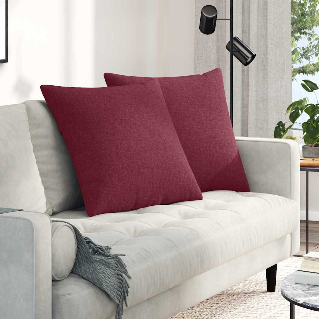 Sofa Kussens 2 pcs Wijnrood 60 x 60 cm Stof is nu te koop bij PeponiXL, paradijselijk wonen!