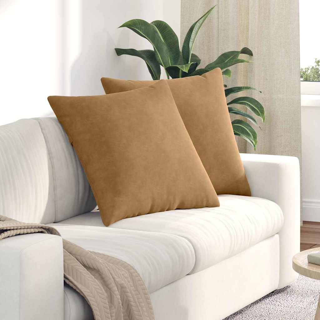Sofa Kussens 2 stuks Bruin 60 x 60 cm Cordstof is nu te koop bij PeponiXL, paradijselijk wonen!