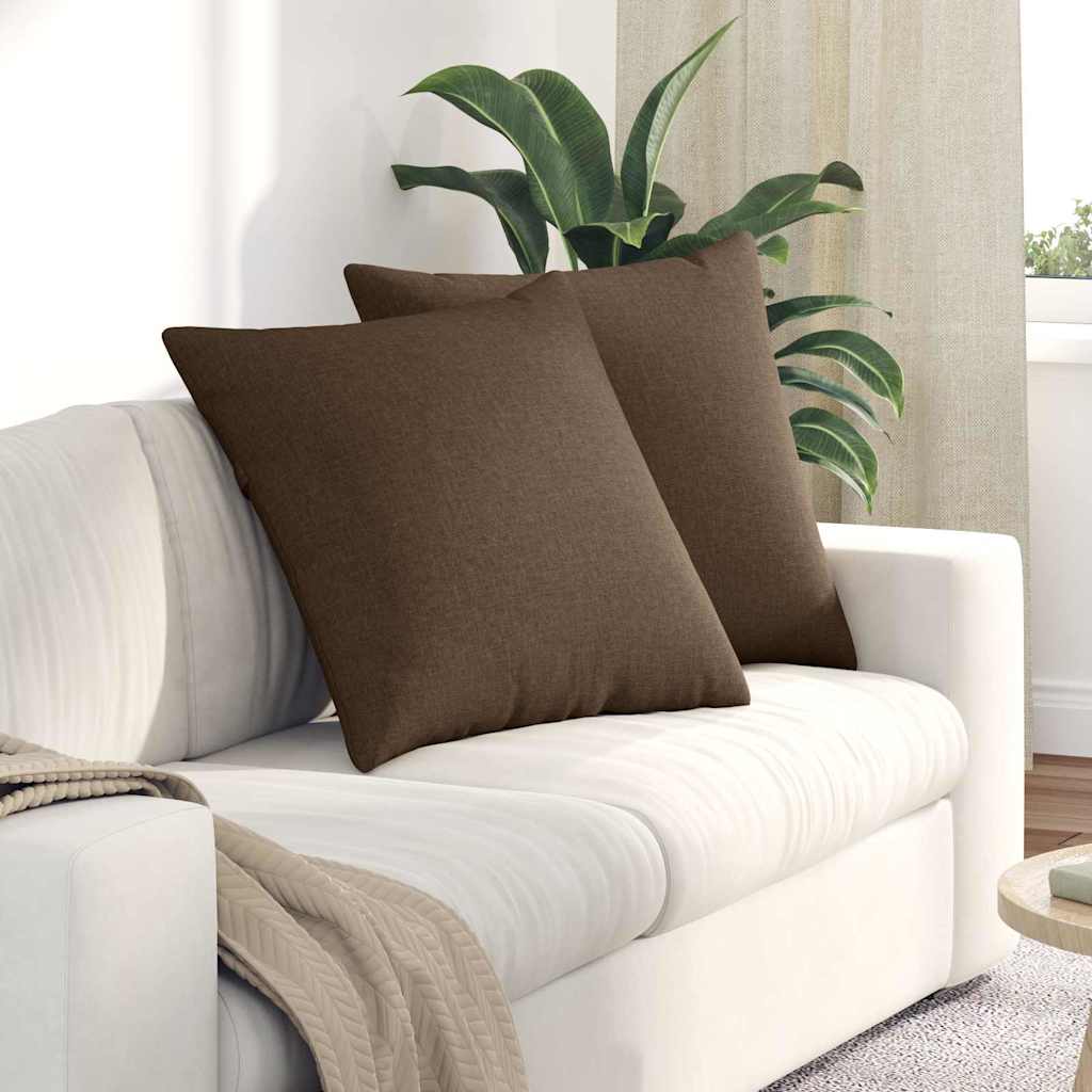 Sofa Kussens 2 pcs Bruin 80 x 80 cm Stof is nu te koop bij PeponiXL, paradijselijk wonen!