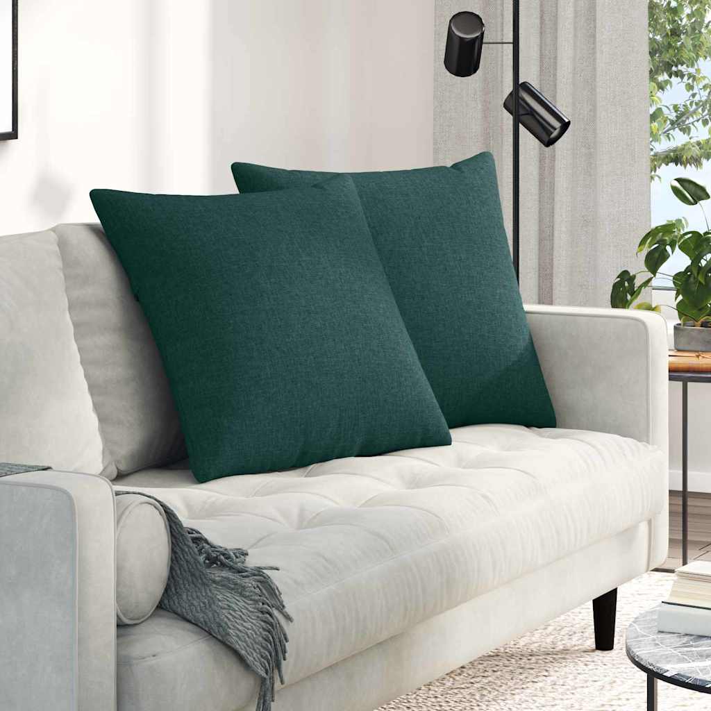 Sofa Kussens 2 pcs Donkergroen 80 x 80 cm Stof is nu te koop bij PeponiXL, paradijselijk wonen!