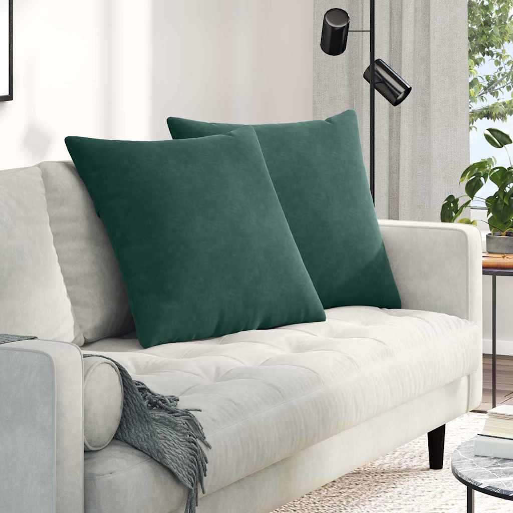 Sofa Kussens 2 stuks Donkergroen 80 x 80 cm Cordstof is nu te koop bij PeponiXL, paradijselijk wonen!
