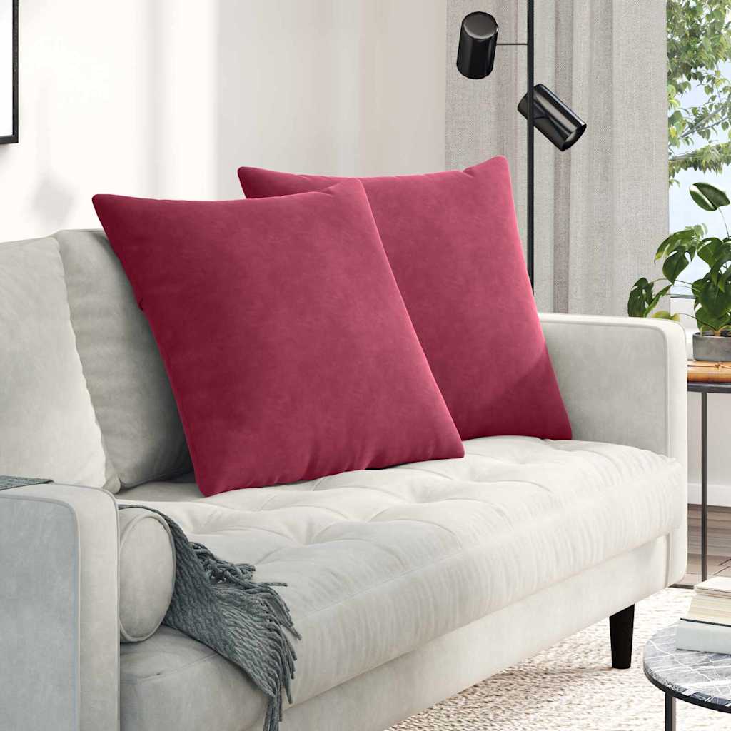 Sofa Kussens 2 stuks Wijnrood 80 x 80 cm Cordstof is nu te koop bij PeponiXL, paradijselijk wonen!