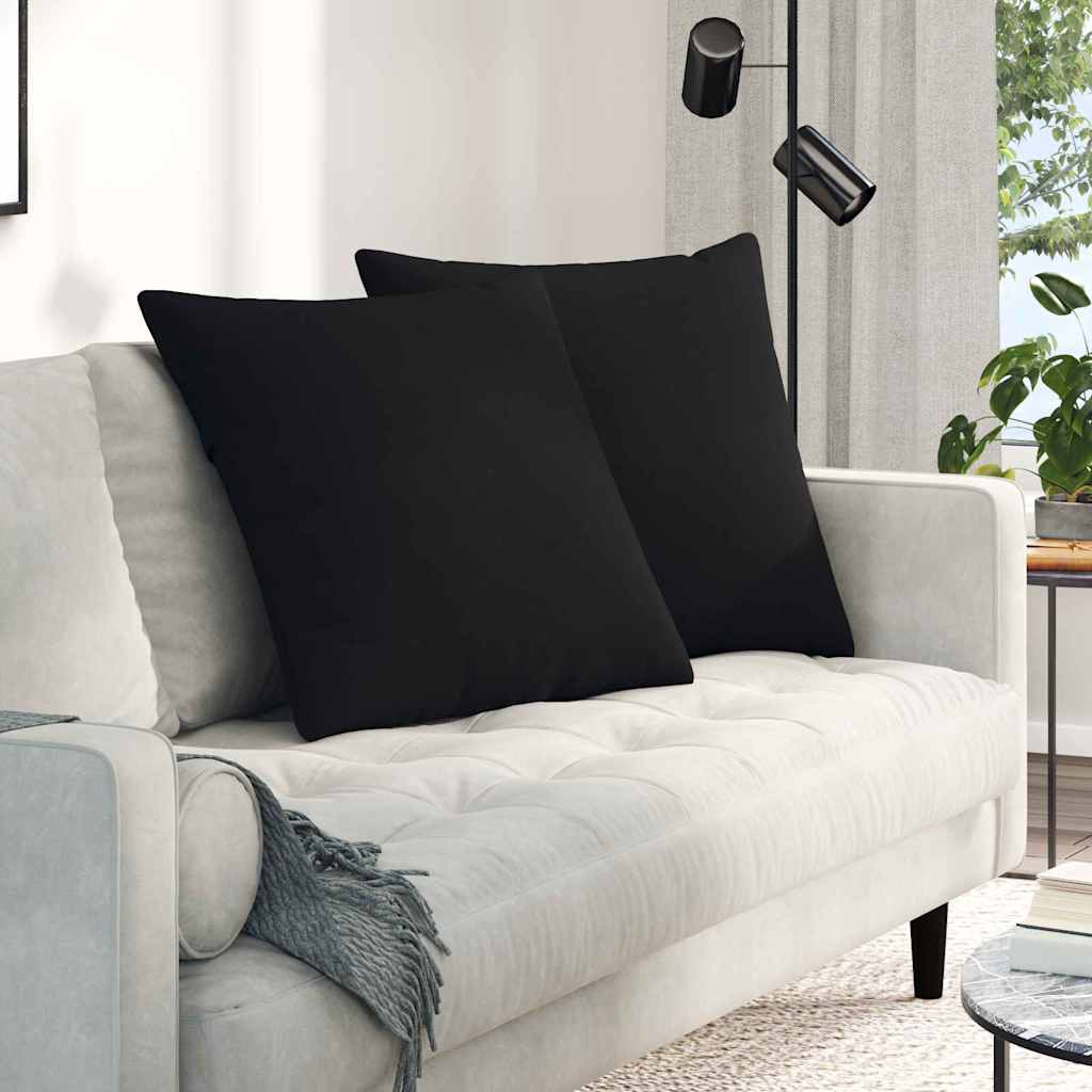 Sofa Kussens 2 stuks Zwart 80 x 80 cm Stof is nu te koop bij PeponiXL, paradijselijk wonen!
