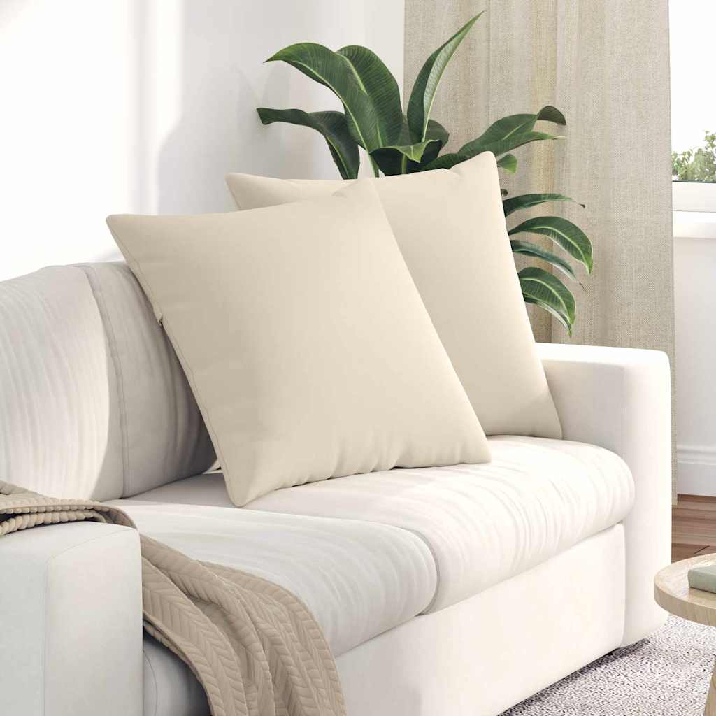 Sofa Kussens 2 stuks Beige 80 x 80 cm Stof is nu te koop bij PeponiXL, paradijselijk wonen!