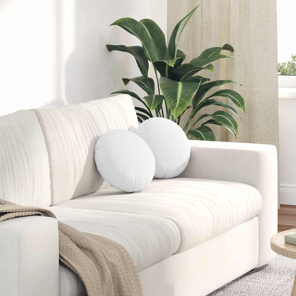 Zitkussens 2 pcs Wit Ø30 x 13 cm Stof is nu te koop bij PeponiXL, paradijselijk wonen!