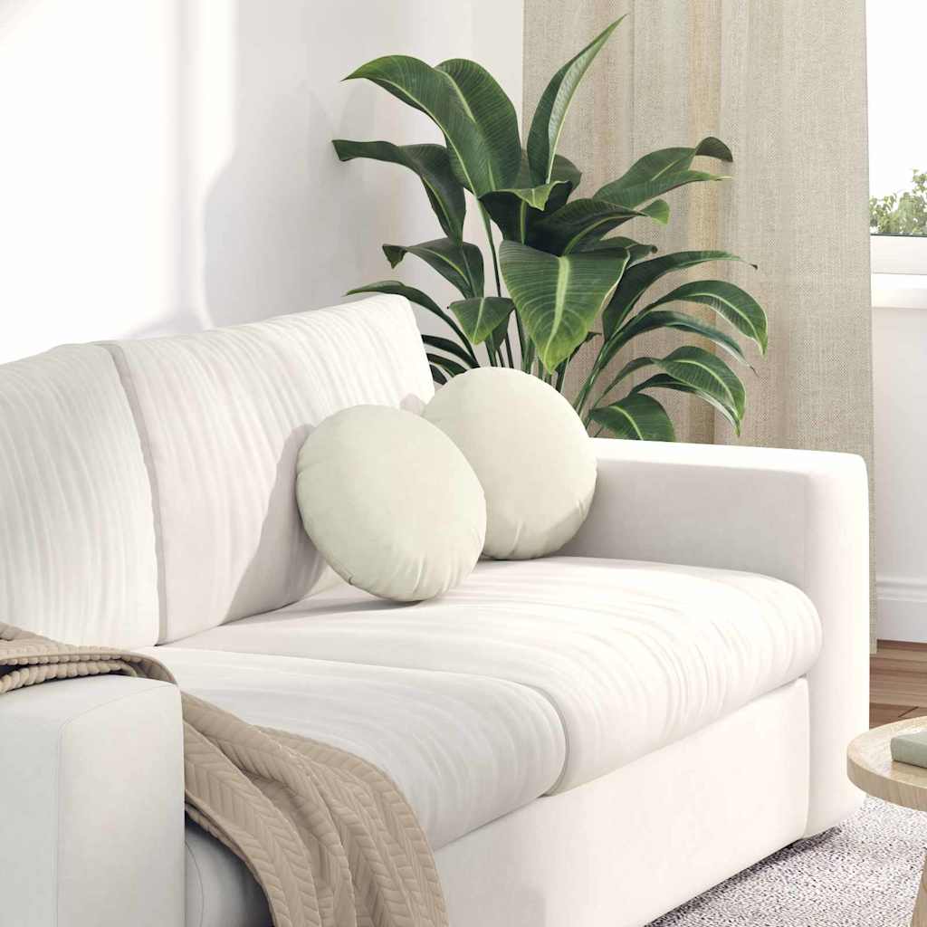 Zitkussens 2 pcs Crème Ø30 x 13 cm Fluweel is nu te koop bij PeponiXL, paradijselijk wonen!