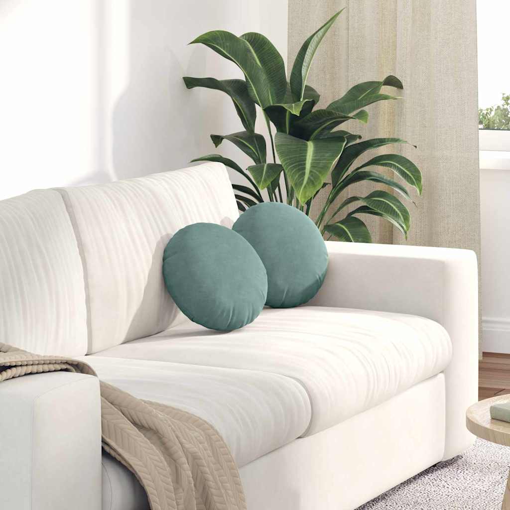 Zitkussens 2 pcs Zeegroen Ø30 x 13 cm Fluweel is nu te koop bij PeponiXL, paradijselijk wonen!