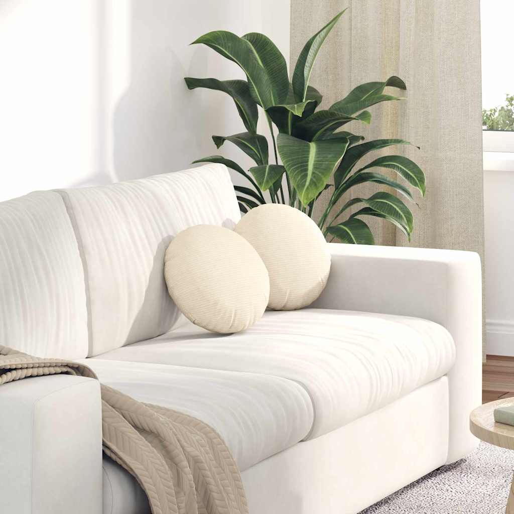 Zitkussens 2 pcs Crème Ø30 x 13 cm Katoen Stof is nu te koop bij PeponiXL, paradijselijk wonen!