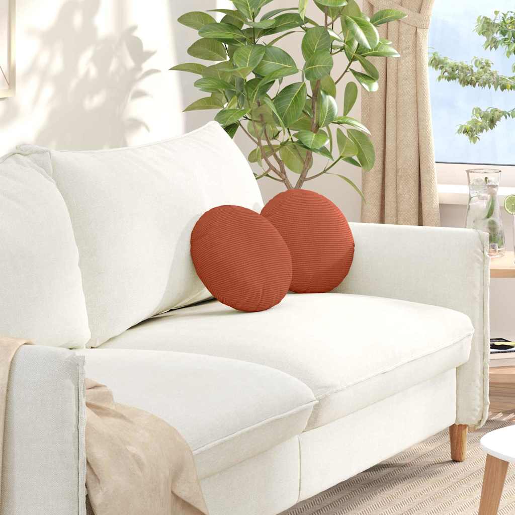 Zitkussens 2 pcs Rood-oranje Ø30 x 13 cm Katoen Stof is nu te koop bij PeponiXL, paradijselijk wonen!