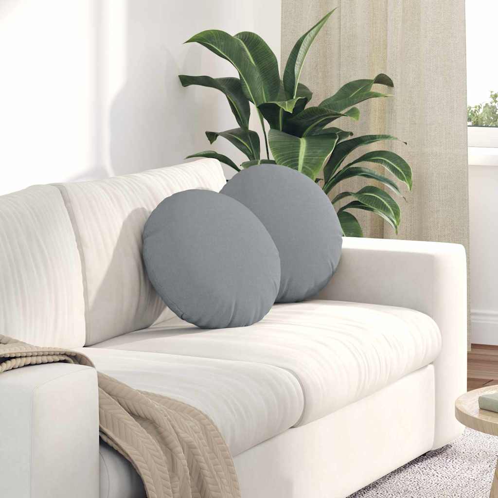 Zitkussens 2 pcs Lichtgrijs Ø40 x 13 cm Stof is nu te koop bij PeponiXL, paradijselijk wonen!