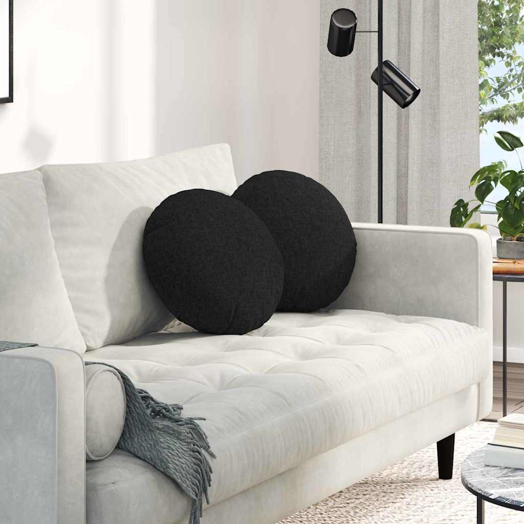 Zitkussens 2 pcs Zwart Ø40 x 13 cm Stof is nu te koop bij PeponiXL, paradijselijk wonen!