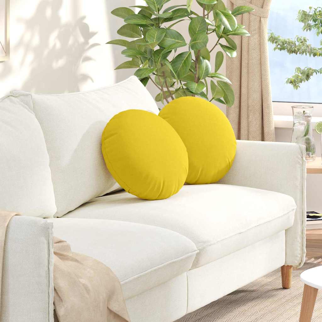 Zitkussens 2 pcs Lichtgeel Ø40 x 13 cm Stof is nu te koop bij PeponiXL, paradijselijk wonen!