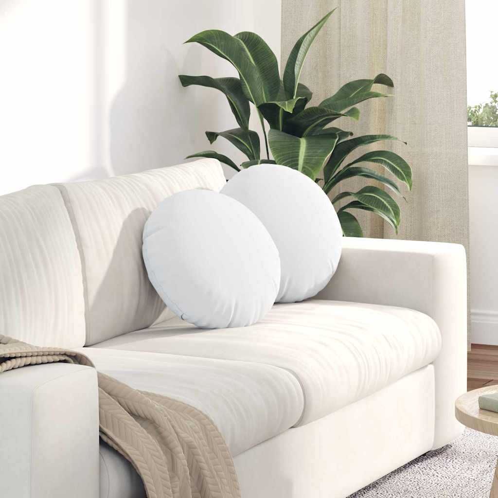 Zitkussens 2 pcs Wit Ø40 x 13 cm Stof is nu te koop bij PeponiXL, paradijselijk wonen!