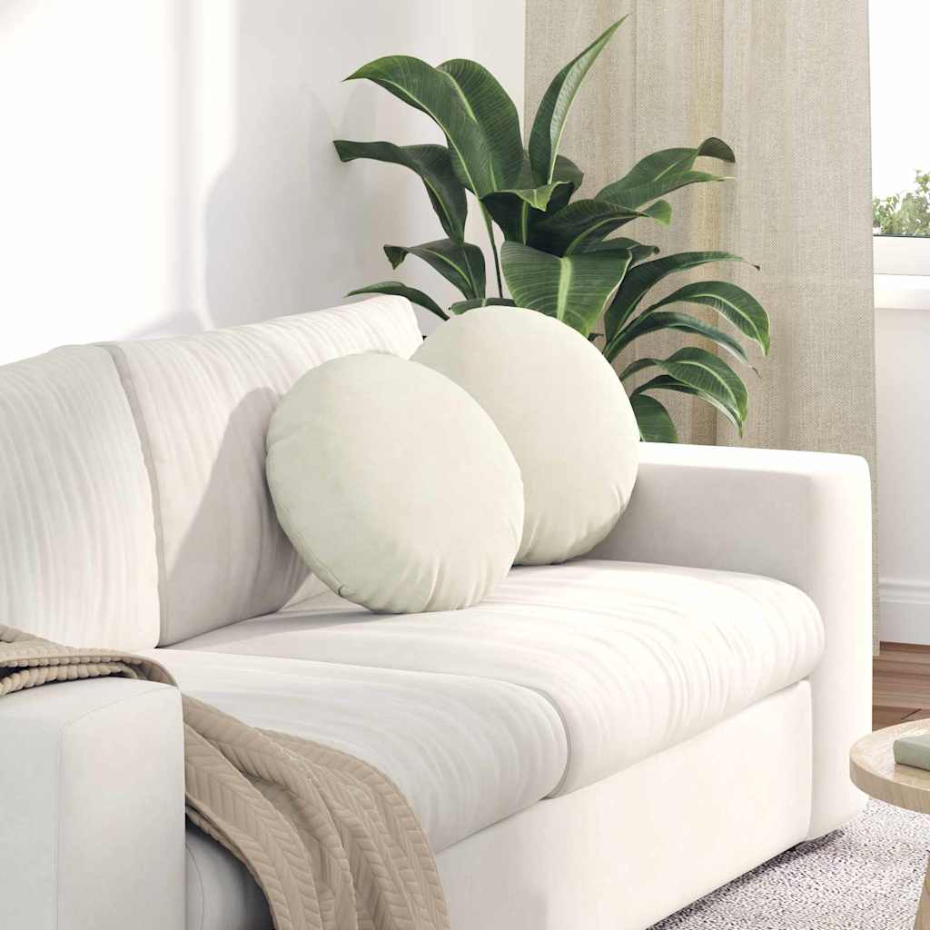 Zitkussens 2 stuks Crème Ø 40 x 13 cm Fluweel is nu te koop bij PeponiXL, paradijselijk wonen!