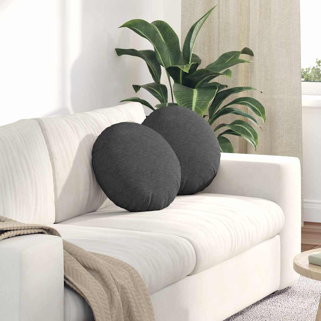 Zitkussens 2 pcs Donkergrijs Ø 40 cm Katoen Stof is nu te koop bij PeponiXL, paradijselijk wonen!