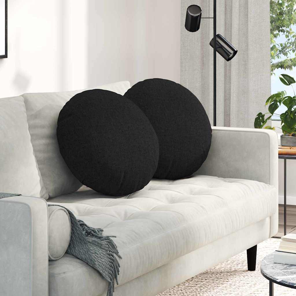Zitkussens 2 pcs Zwart Ø50 x 19 cm Stof is nu te koop bij PeponiXL, paradijselijk wonen!