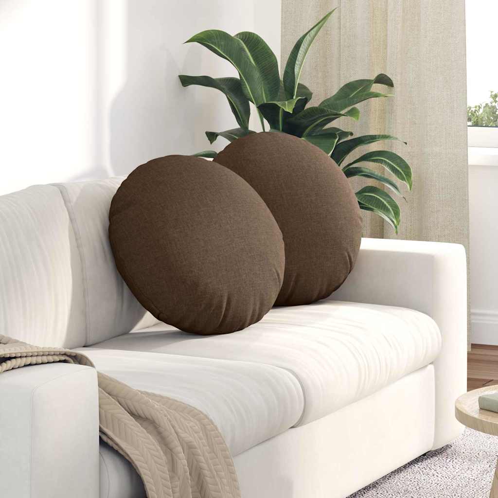 Zitkussens 2 pcs Bruin Ø50 x 19 cm Stof is nu te koop bij PeponiXL, paradijselijk wonen!