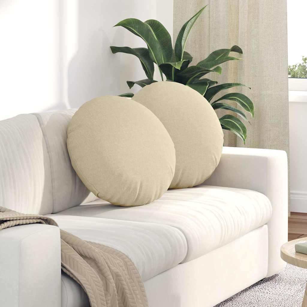 Zitkussens 2 pcs Crème Ø50 x 19 cm Stof is nu te koop bij PeponiXL, paradijselijk wonen!