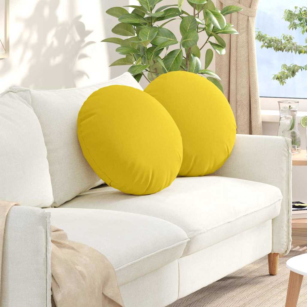 Zitkussens 2 pcs Lichtgeel Ø50 x 19 cm Stof is nu te koop bij PeponiXL, paradijselijk wonen!