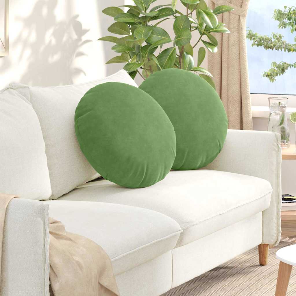 Zitkussens 2 pcs Lichtgroen Ø50 x 19 cm Fluweel is nu te koop bij PeponiXL, paradijselijk wonen!