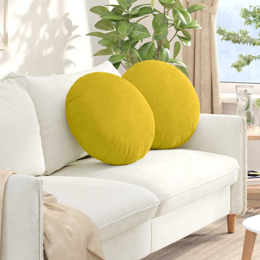Zitkussens 2 pcs Geel Ø50 x 19 cm Fluweel is nu te koop bij PeponiXL, paradijselijk wonen!