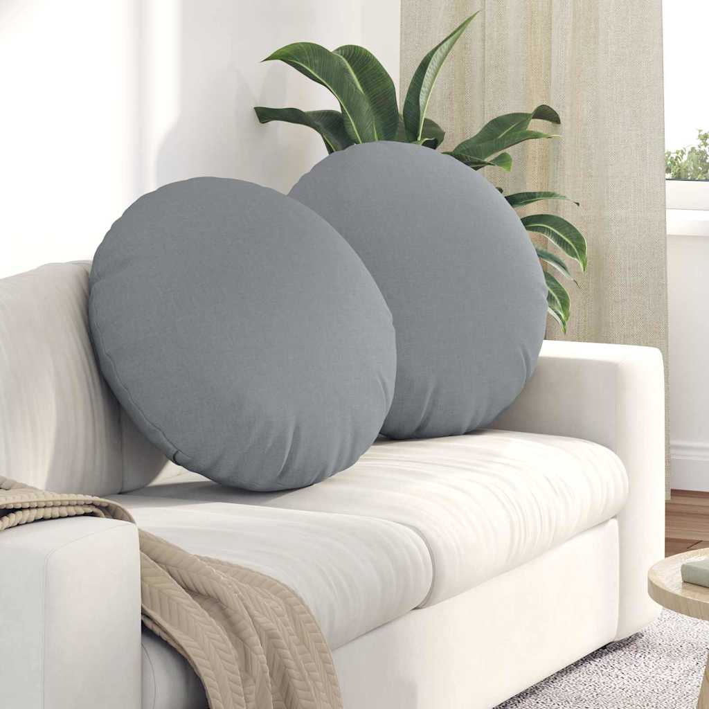 Zitkussens 2 pcs Lichtgrijs Ø60 x 21 cm Stof is nu te koop bij PeponiXL, paradijselijk wonen!