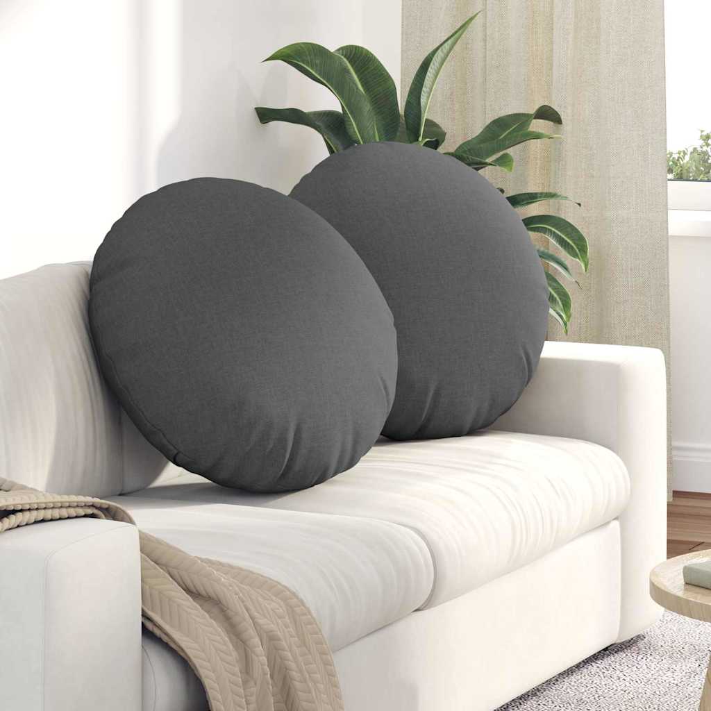 Zitkussens 2 pcs Donkergrijs Ø60 x 21 cm Stof is nu te koop bij PeponiXL, paradijselijk wonen!