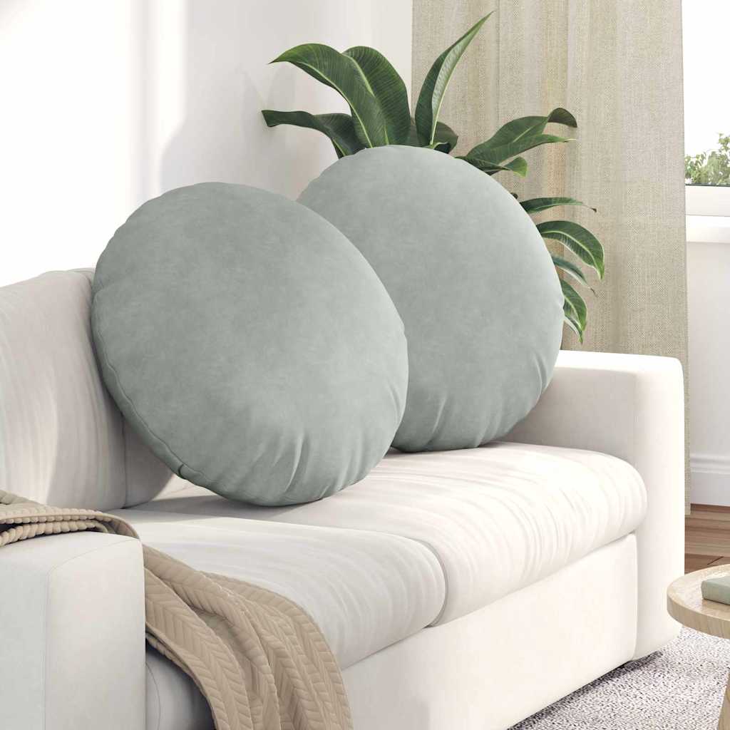 Zitkussens 2 pcs Lichtgrijs Ø60 x 21 cm Fluweel is nu te koop bij PeponiXL, paradijselijk wonen!
