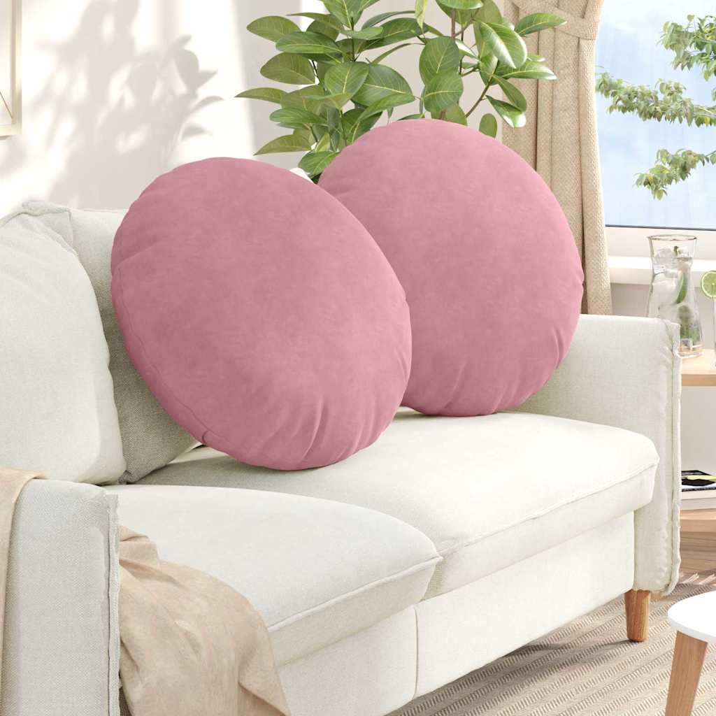 Zitkussens 2 pcs Roze Ø60 x 21 cm Fluweel is nu te koop bij PeponiXL, paradijselijk wonen!