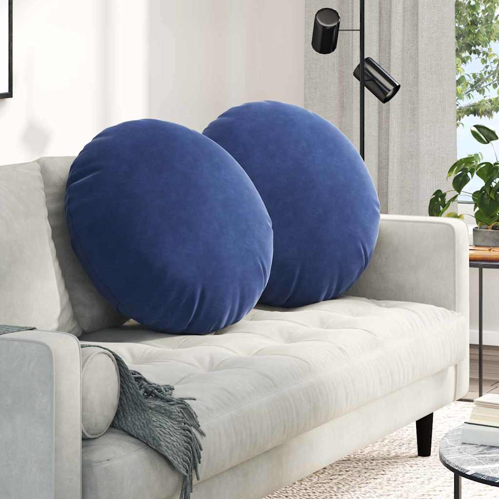 Zitkussens 2 pcs Politieblauw Ø60 x 21 cm Fluweel is nu te koop bij PeponiXL, paradijselijk wonen!
