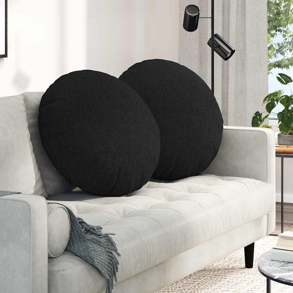 Zitkussens 2 pcs Zwart Ø80 x 29 cm Stof is nu te koop bij PeponiXL, paradijselijk wonen!
