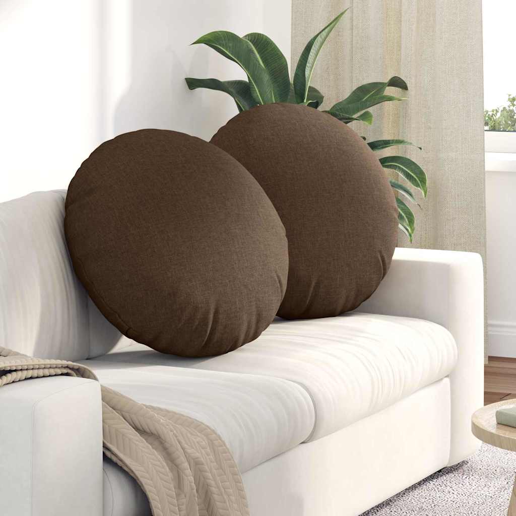 Zitkussens 2 pcs Bruin Ø80 x 29 cm Stof is nu te koop bij PeponiXL, paradijselijk wonen!