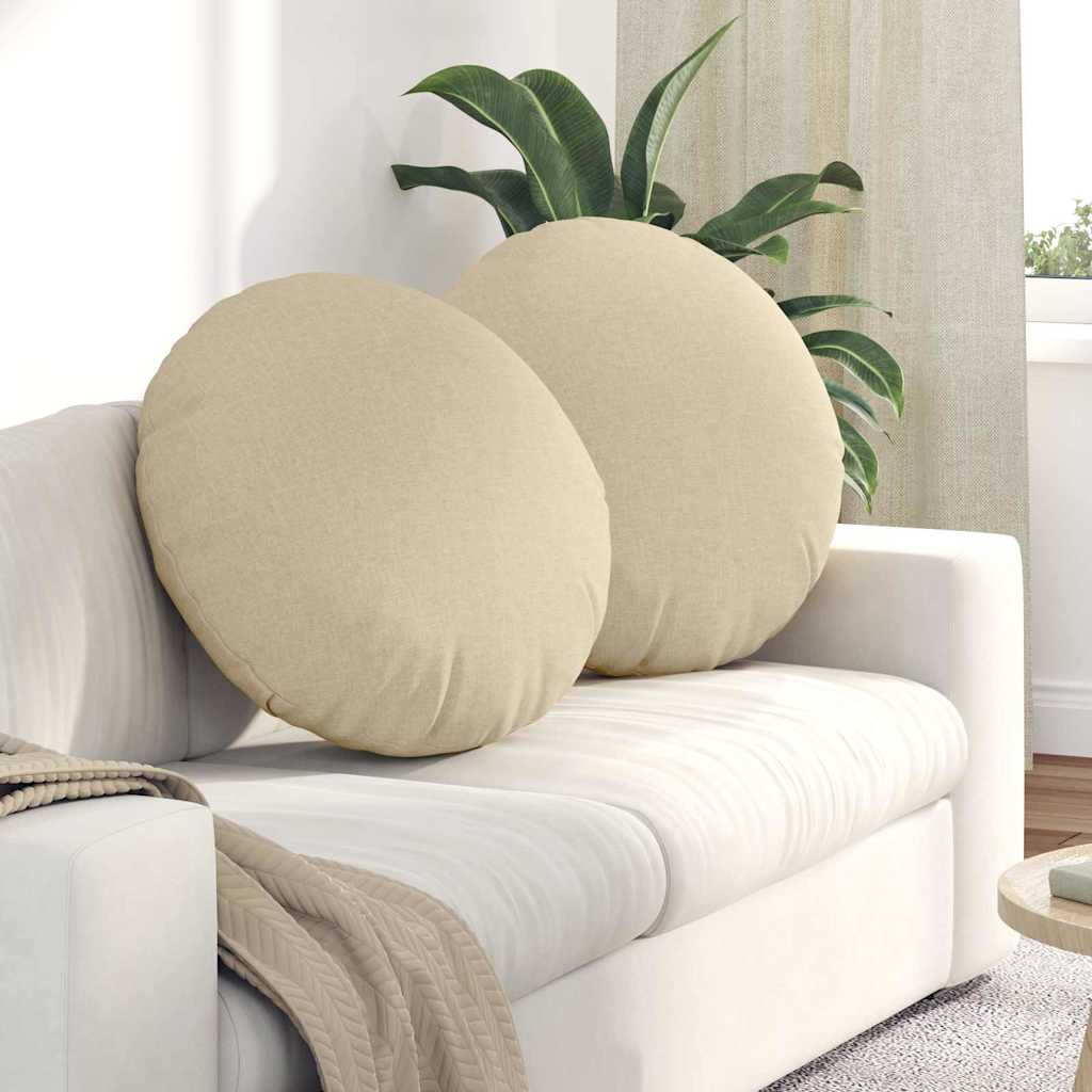Zitkussens 2 pcs Crème Ø80 x 29 cm Stof is nu te koop bij PeponiXL, paradijselijk wonen!