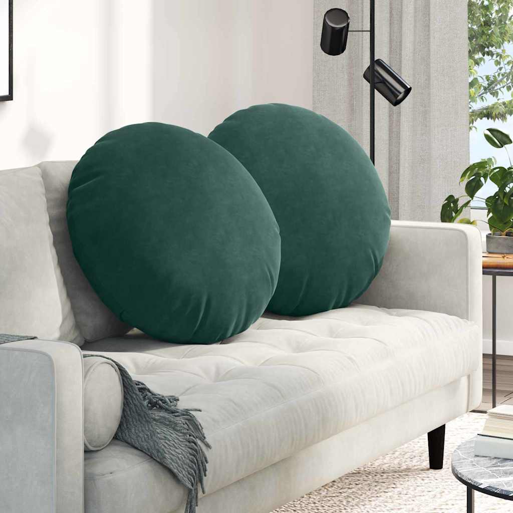 Zitkussens 2 pcs Donkergroen Ø 80 x 29 cm Fluweel is nu te koop bij PeponiXL, paradijselijk wonen!