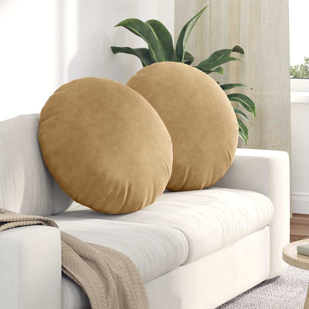 Zitkussens 2 pcs Bruin Ø 80 x 29 cm Fluweel is nu te koop bij PeponiXL, paradijselijk wonen!