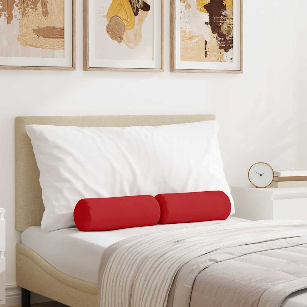 Bolster Kussens 2 stuks Rood Ø 15 x 40 cm Stof is nu te koop bij PeponiXL, paradijselijk wonen!