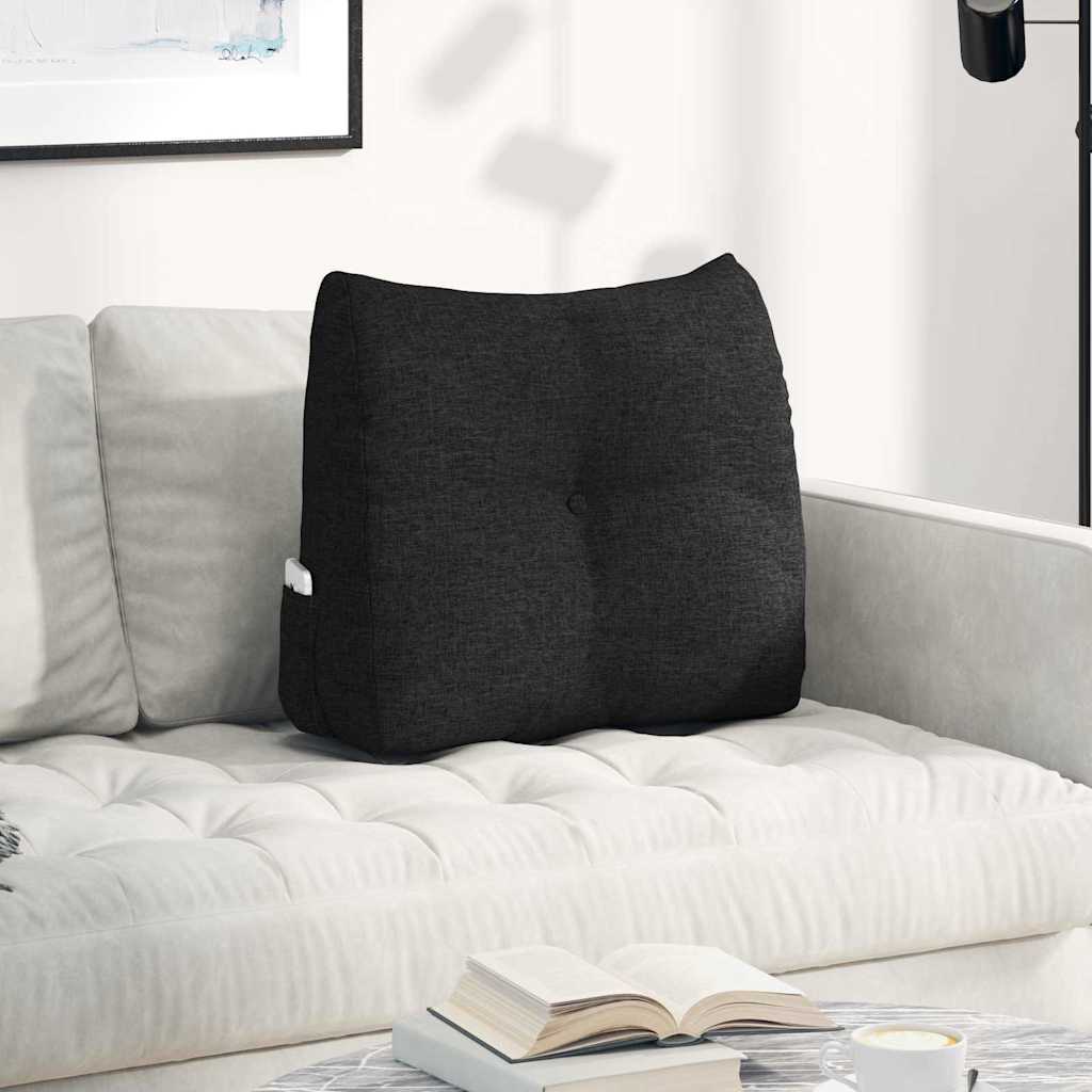 Rugkussen Zwart 60 x 24 x 50 cm Stof is nu te koop bij PeponiXL, paradijselijk wonen!