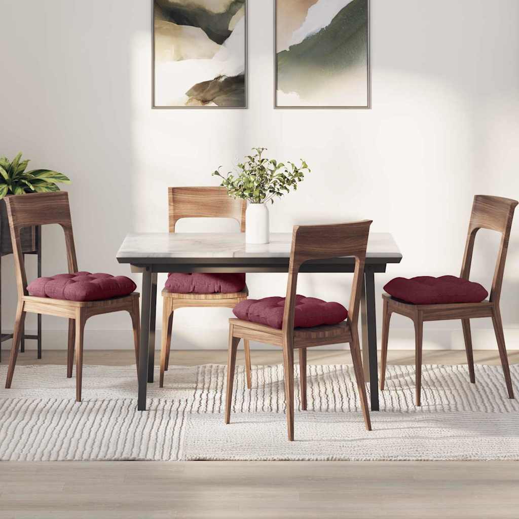 Zitkussens 4 pcs Wijnrood 40 x 40 x 12 cm Stof is nu te koop bij PeponiXL, paradijselijk wonen!